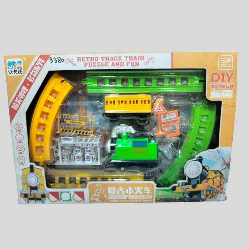 Retro Track Train Puzzle And Fun | Educational Toy Set - Image 2